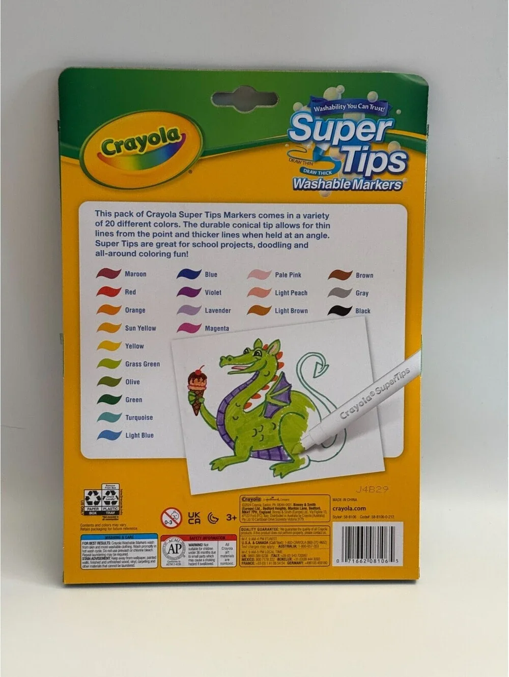 Crayola Super Tips Washable Markers 20 Count Each Pack of 4 School Art Supplies